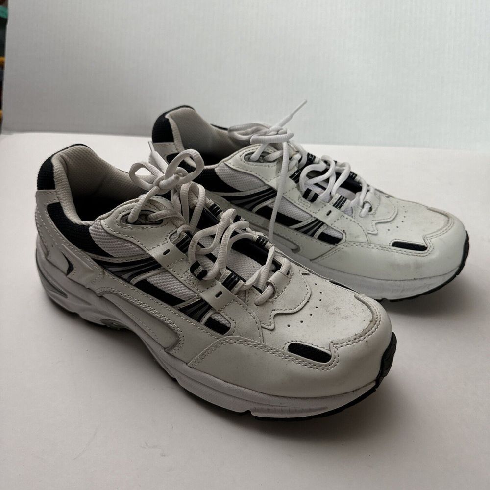 Men Vionic Walker Leather Waking Shoes 23MWALK White Navy 100% Authentic USA  9‎